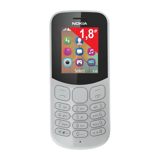 Телефон мобильный NOKIA 130 DS, TA-1017, 2 SIM, 1,8&quot;, MicroSD, 0,3 Мп, серый, A00028617, фото 1