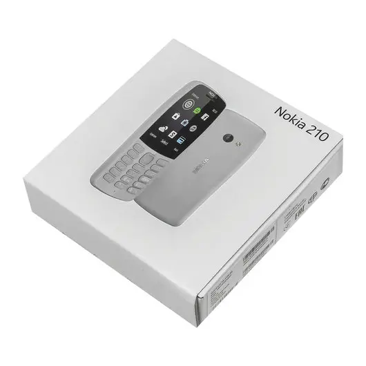 Телефон мобильный NOKIA 210 TA-1139, 2 SIM, 2,4&quot;, MicroSD, 0,3 Мп, серый, 16OTRD01A03, фото 5