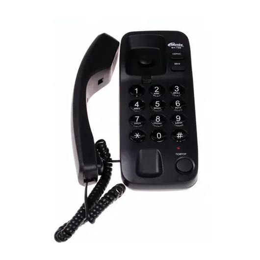 Телефон RITMIX RT-100 black, световая индикация звонка, отключение микрофона, черный, 15116194, фото 2