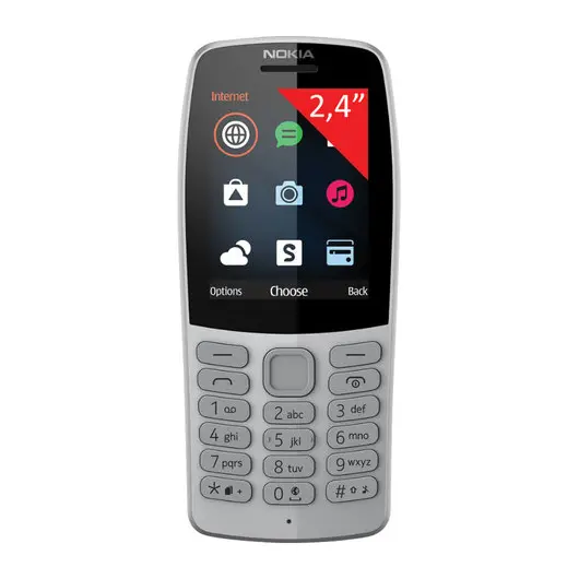 Телефон мобильный NOKIA 210 TA-1139, 2 SIM, 2,4&quot;, MicroSD, 0,3 Мп, серый, 16OTRD01A03, фото 1