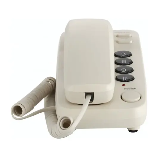 Телефон RITMIX RT-100 ivory, световая индикация звонка, отключение микрофона, слоновая кость, 15116915, фото 2