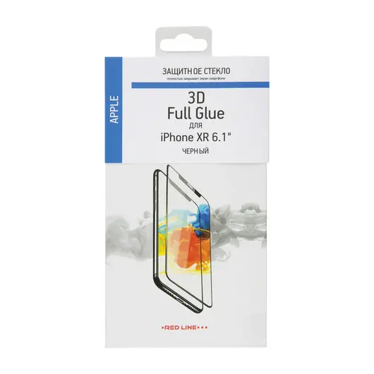 Защитное стекло для iPhone XR Full Screen(3D) FULL GLUE, RED LINE, черный, УТ000016082, фото 5