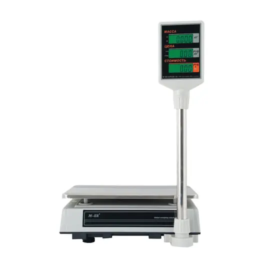 Весы торговые MERCURY M-ER 327P-32.5 LCD (0,1-32 кг), дискретность 5 г, платформа 325x230 мм, со стойкой, фото 1