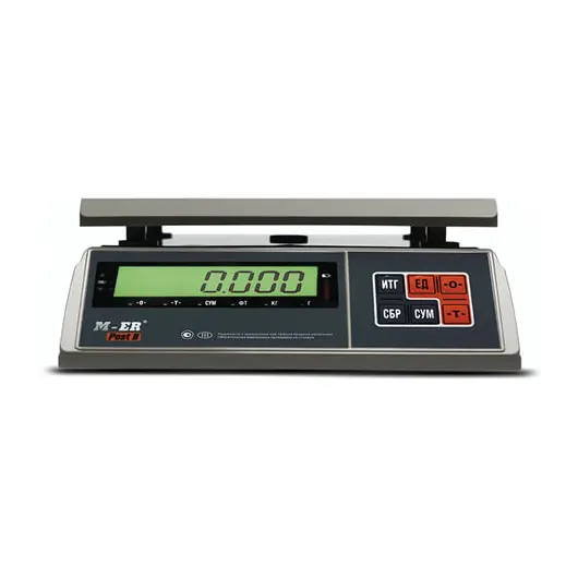 Весы фасовочные MERCURY M-ER 326AFU-6.01, LCD (0,02-6 кг), дискретность 2 г, платформа 255x205 мм, 326AFU-6.01 LCD, фото 5