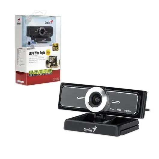 Веб-камера GENIUS Facecam Widecam F100, 12 Мп, микрофон, черный, 32200213101, фото 1