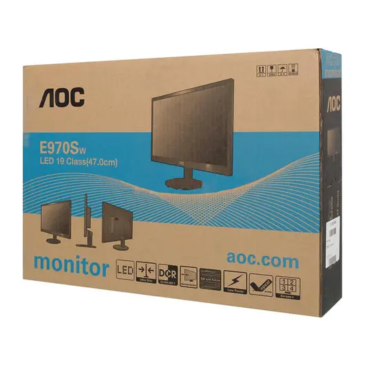 Монитор AOC E970SWN (/01), 18,5&quot; (47 см), 1366x768, 16:9, TN+film, 5 мс, 200 cd, VGA, черный, фото 7