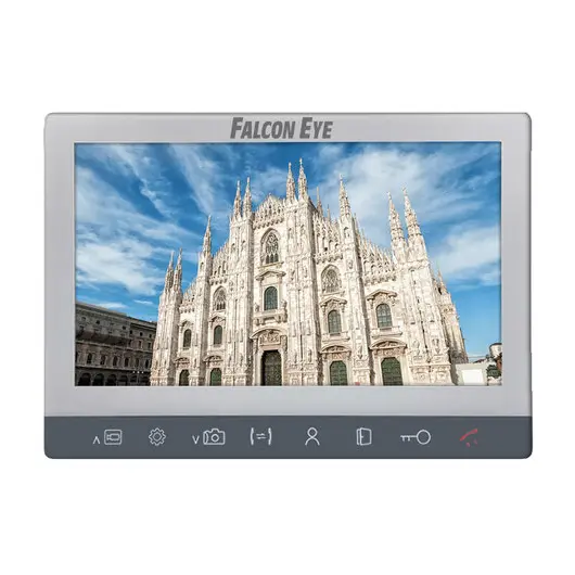 Видеодомофон FALCON EYE Milano Plus HD, дисплей 10&quot; TFT IPS, сенсорные кнопки, белый, 00-00124399, фото 1