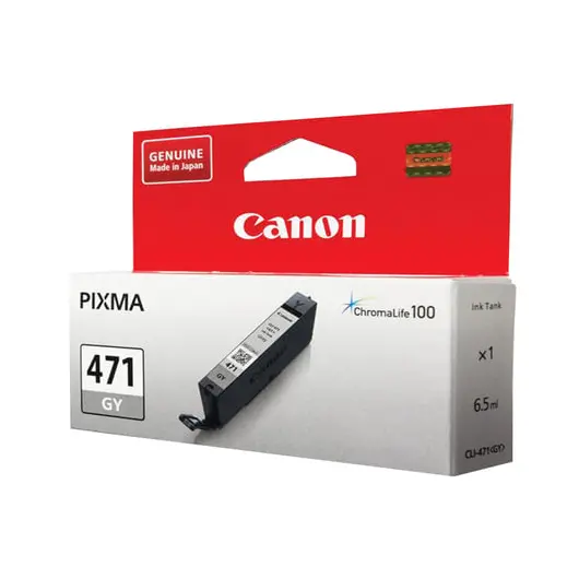 Картридж струйный CANON (CLI-471GY) PIXMA MG5740/MG6840/MG7740, серый, оригинальный, ресурс 780 стр., 0404C001, фото 1