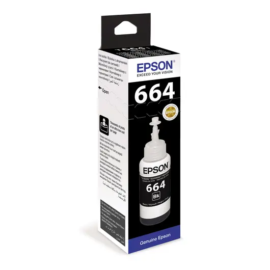 Чернила EPSON (C13T66414A) для СНПЧ Epson L100/L110/L200/L210/L300/L456/L550, черные, оригинальные, фото 1