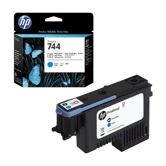 Головка печатающая для плоттера HP (F9J86A) Designjet Z2600/Z5600, №744, черный фото/голубой, оригинальный, фото 1