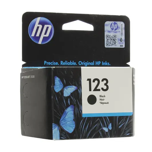 Картридж струйный HP (F6V17AE) Deskjet 2130, №123, чёрный, оригинальный, ресурс 120 стр., фото 1
