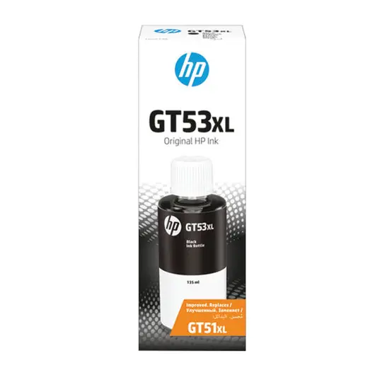 Чернила HP GT53XL (1VV21AE) для InkTank 315/410/415, SmartTank 500/515/615, черные, оригинальные, 135 мл, фото 1