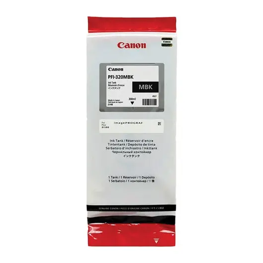Картридж струйный CANON (PFI-320MBk) для imagePROGRAF TM-200/205/300/305, матовый черный, 300 мл, оригинальный, 2889C001, фото 1