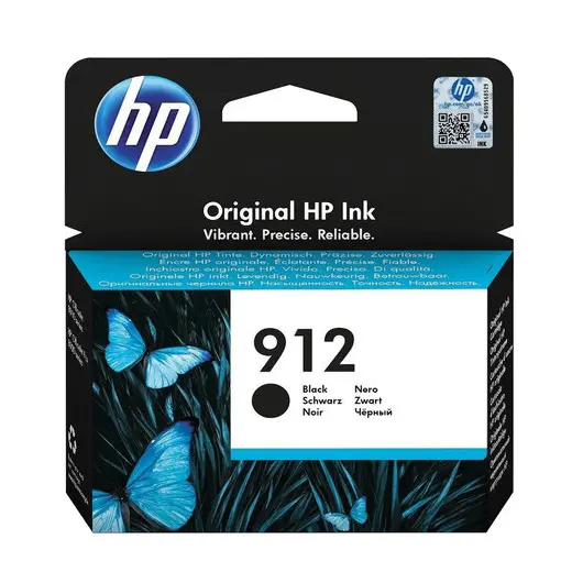 Картридж струйный HP (3YL80AE) для HP OfficeJet Pro 8023, №912 черный, ресурс 300 страниц, оригинальный, фото 1