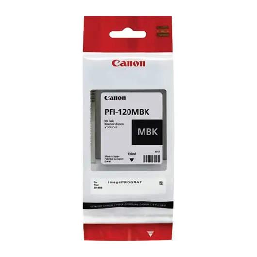 Картридж струйный CANON (PFI-120MBK) для imagePROGRAF TM-200/205/300/305, матовый черный, 130 мл, оригинальный, 2884C001, фото 1