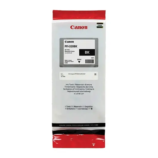 Картридж струйный CANON (PFI-320BK) для imagePROGRAF TM-200/205/300/305, черный, 300 мл, оригинальный, 2890C001, фото 1