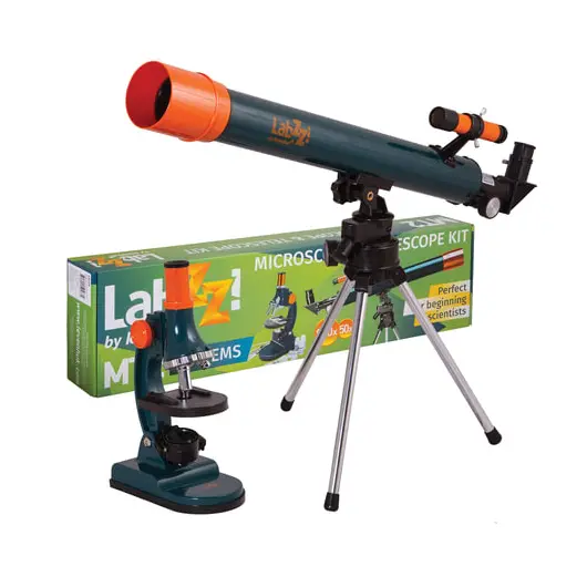 Набор LEVENHUK LabZZ MT2: микроскоп: 75-900 кратный, монокулярный + телескоп: рефрактор, 2 окуляра, 69299, фото 1