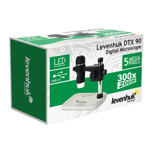 Микроскоп цифровой LEVENHUK DTX 90, 10-300 кратный, камера 5 Мп, USB, штатив, 61022, фото 9