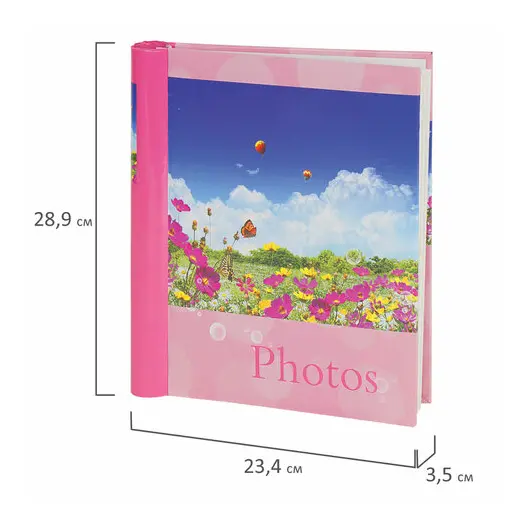 Фотоальбом BRAUBERG на 20 магнитных листов, 23х28 см, &quot;Дивный луг&quot;, розовый, 390686, фото 7