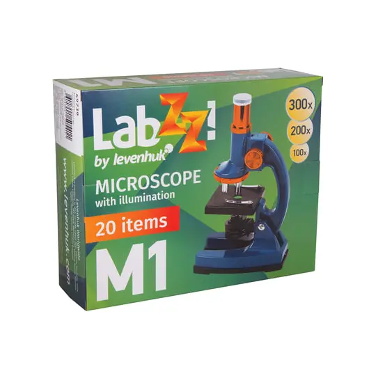 Микроскоп детский LEVENHUK LabZZ M1, 100-300 кратный, монокулярный, 3 объектива, 69739, фото 3