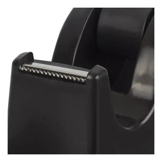 Диспенсер для клейкой ленты BRAUBERG настольный, утяжеленный, средний, черный, 11,8х5х5 см, 440142, фото 2