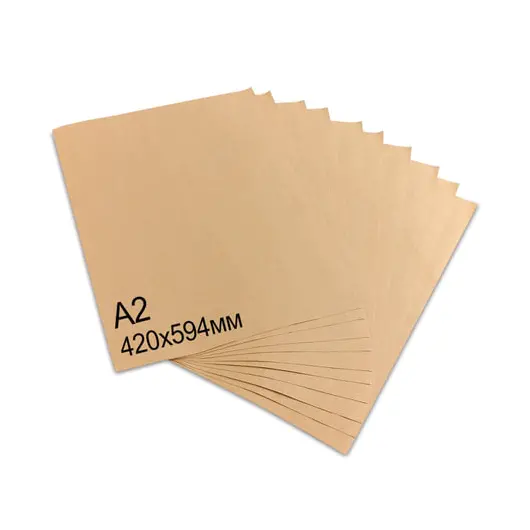 Крафт-бумага в листах А2, 420 х 594 мм, плотность 78 г/м2, 100 листов, BRAUBERG, 440150, фото 1