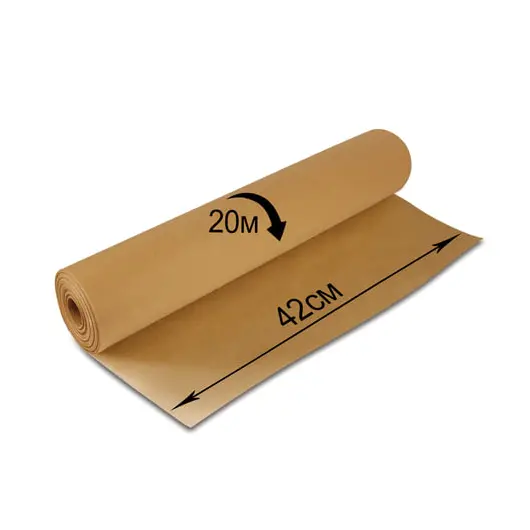 Крафт-бумага в рулоне, 420 мм х 20 м, плотность 78 г/м2, BRAUBERG, 440144, фото 1