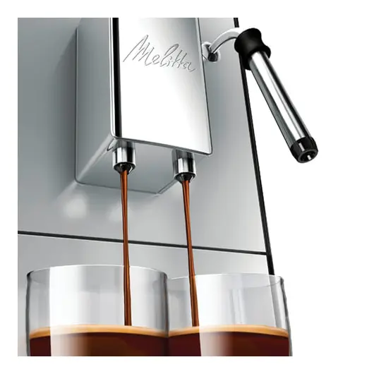 Кофемашина MELITTA CAFFEO SOLO&amp;MILK Е 953-102, 1400 Вт, объем 1,2 л, емкость для зерен 125 г, ручной капучинатор, серебристая, фото 3