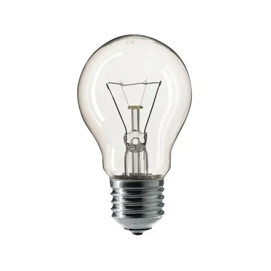 Лампа накаливания PHILIPS A55 CL E27, 60 Вт, грушевидная, прозрачная, колба d = 55 мм, цоколь E27, 354563, фото 1