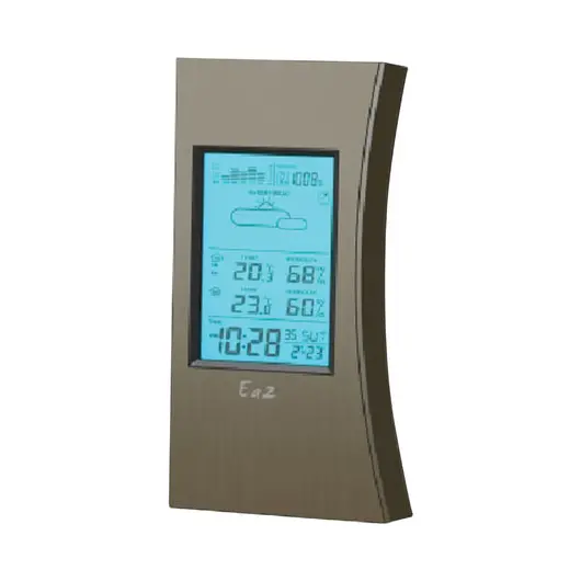 Метеостанция EA2 ED 608, термодатчик, часы, будильник, календарь, барометр, черная, фото 1