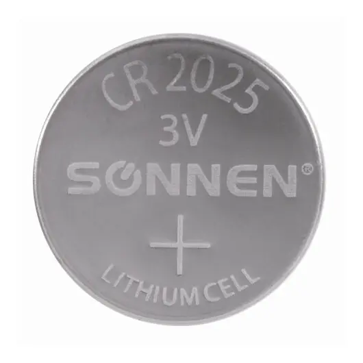 Батарейка SONNEN Lithium, CR2025, литиевая, 1 шт., в блистере, 451973, фото 3