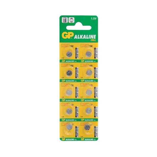 Батарейка GP Alkaline 192 (G3, LR41), алкалиновая, 1 шт., в блистере (отрывной блок), 4891199015533, фото 1