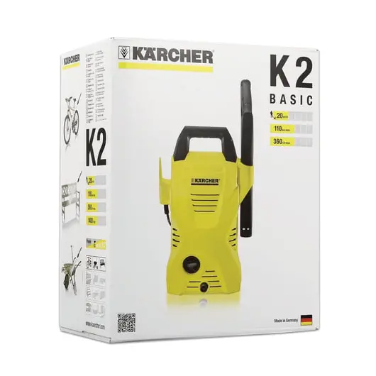 Минимойка KARCHER (КЕРХЕР) K2 Basic, мощность 1,4 кВт, давление 110 бар, шланг 3 м, 1.673-155/159.0, фото 4