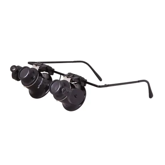 Лупа-очки LEVENHUK Zeno Vizor G2, увеличение х20, диаметр линз 15 мм, подсветка, металл/пластик, 69672, фото 3