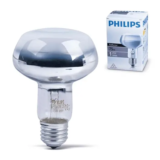 Лампа накаливания PHILIPS Spot NR80 E27 25D, 75 Вт, зерк., колба d=80 мм, цоколь d=27 мм, угол 25°, 064011, фото 1