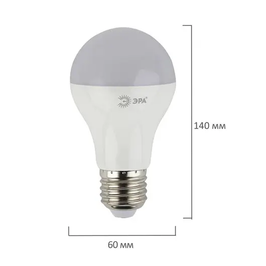 Лампа светодиодная ЭРА, 10 (70) Вт, цоколь E27, грушевидная, холодный белый свет, 25000 ч., LED smdA60-10w-840-E27ECO, фото 3