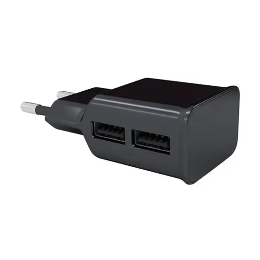 Зарядное устройство сетевое (220 В) RED LINE NT-2A, 2 порта USB, выходной ток 2,1 А, черное, УТ000009404, фото 1