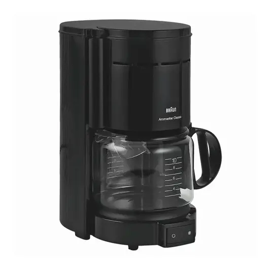 Кофеварка капельная BRAUN KF47/1, 1000 Вт, объем 1,3 л, автоотключение, черная, фото 1
