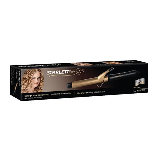 Щипцы для завивки волос SCARLETT SC-HS60597, 30 Вт, диаметр 25 мм, керамическое покрытие, ионизация, SC - HS60597, фото 2