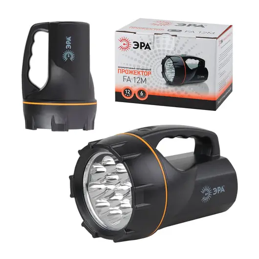 Фонарь-прожектор светодиодный ЭРА FA12M, 12 x LED, аккумуляторный, заряд от 220 V, фото 1