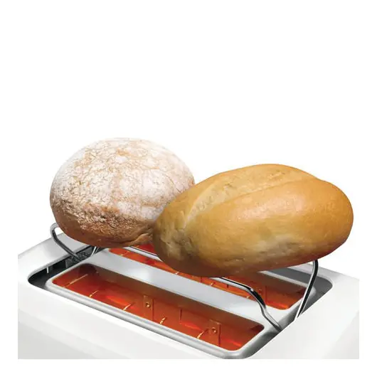 Тостер BOSCH TAT3A011, 900 Вт, 2 тоста, разморозка, подогрев, решетка для булочек, пластик, белый, фото 4