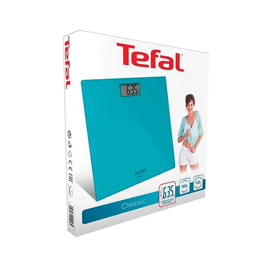 Весы напольные TEFAL PP1133, электронные, вес до 160 кг, квадратные, стекло, голубые, фото 2