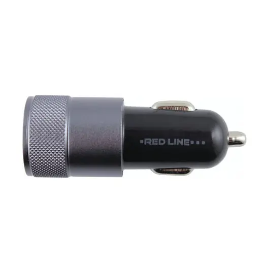Зарядное устройство автомобильное, RED LINE C20, кабель microUSB 1 м, 2 порта USB, выходной ток 2,1 А, черное, УТ000012249, фото 2