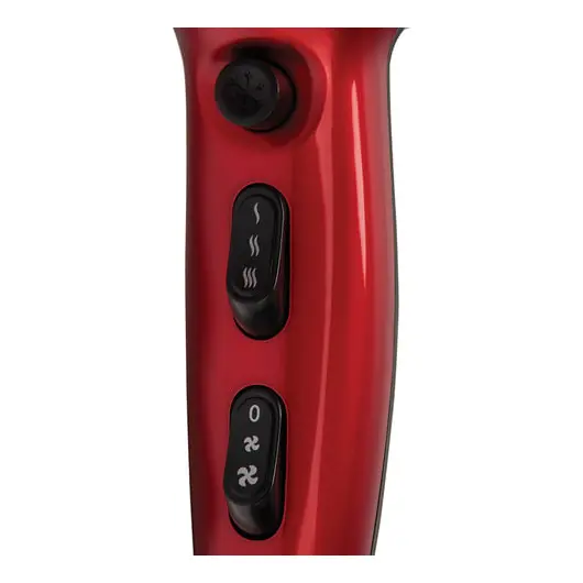 Фен POLARIS PHD 2077i, 2000 Вт, 2 скоростных режима, 3 температурных режима, ионизация, красный, PHD 2077i RED, фото 4