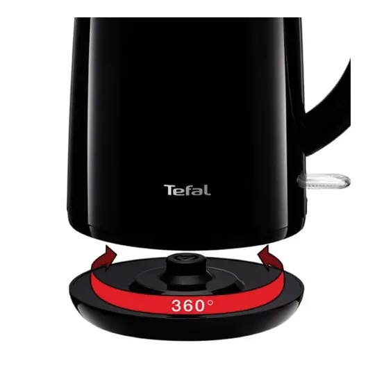 Чайник TEFAL KO260830, 1,7 л, 2150 Вт, закрытый нагревательный элемент, пластик, металл, черный, фото 4