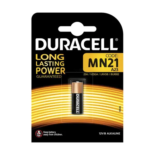 Батарейка DURACELL, MN21, Alkaline, 1 шт., в блистере, 12 В, 81488675, фото 6