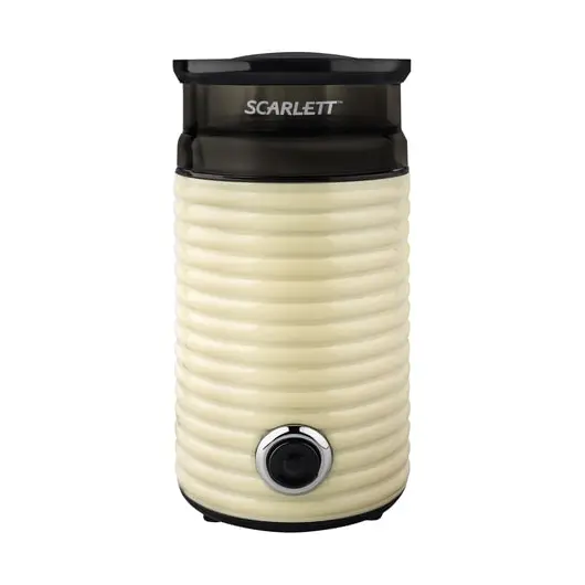 Кофемолка SCARLETT SC-CG44502, 160 Вт, объем 60 г, пластик, ножи из нержавеющей стали, бежевая/черная, SC - CG44502, фото 1