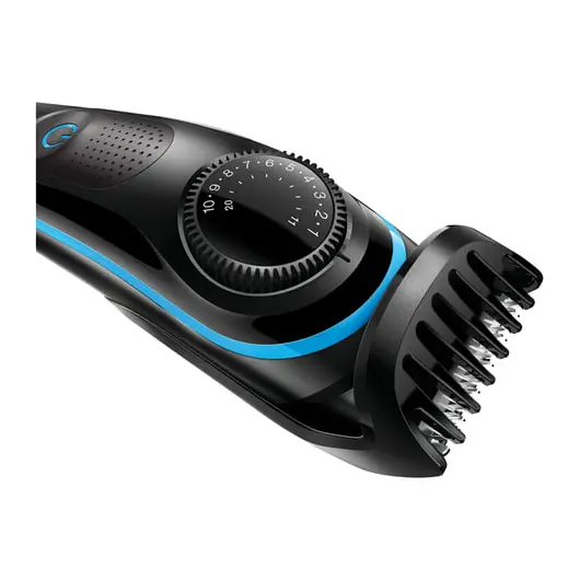 Триммер для бороды и усов BRAUN BT3040, 39 настроек длины (1-20 мм), сеть+аккумулятор, черный/синий, фото 3