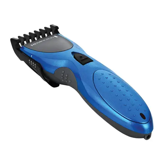 Машинка для стрижки волос REMINGTON HC335, 2 насадки, расческа, ножницы, аккумулятор+сеть, синяя, фото 2