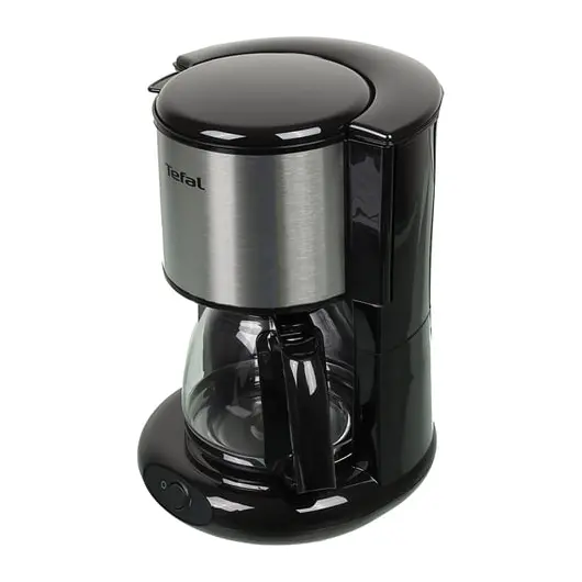 Кофеварка капельная TEFAL CM361838, 1000 Вт, объем 1,25 л, пластик, серебристая/черная, фото 3